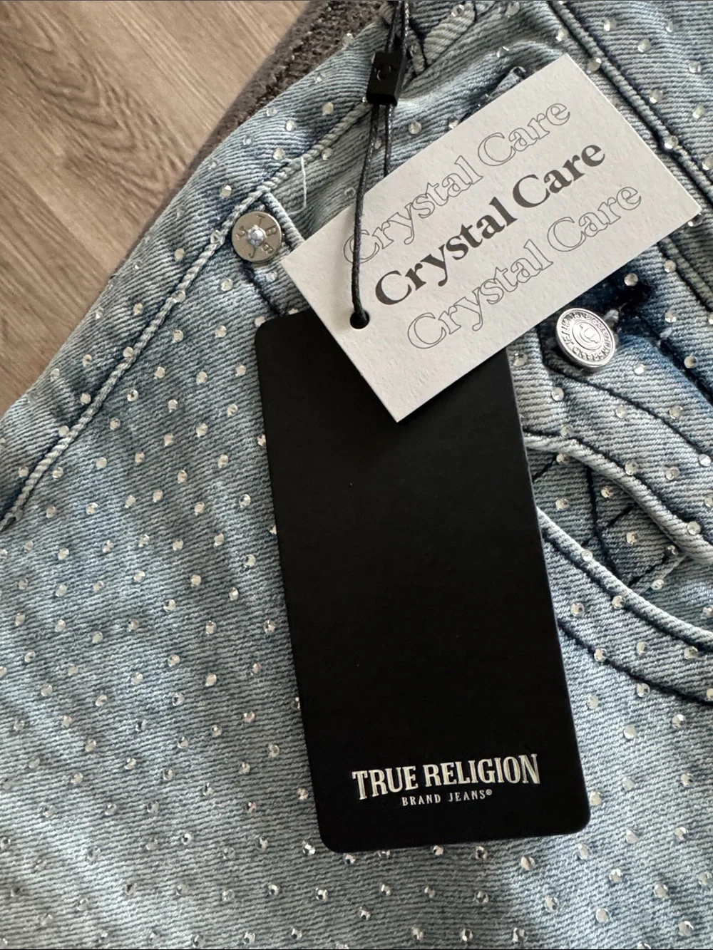 True Religion Light Blue Studded Denim Jeans